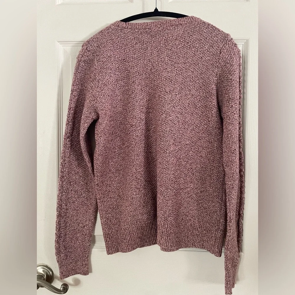 LOFT Marled Pink 100% Cotton Sweater Medium - Picture 4 of 4